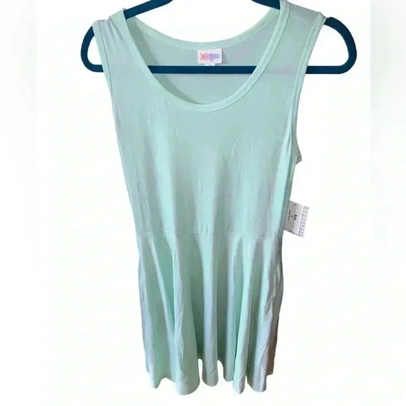 Lularoe XS mint green sleeveless Neck Kiki dress with pockets.‎ Slinky material - Picture 1 of 7